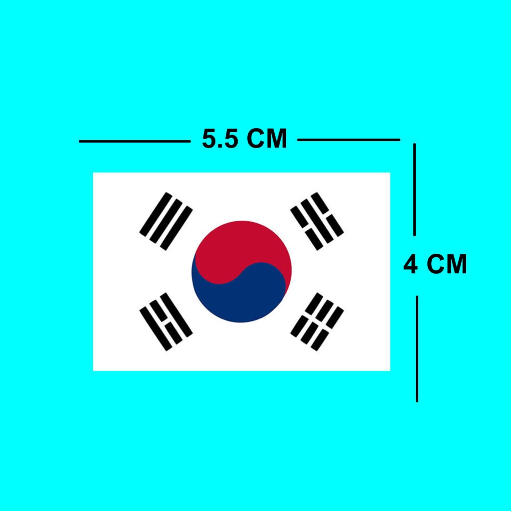 Set of 4 x Korean Flag Temporary Tattoo Waterproof Lasts 1 week Flag for country support football Korea Team