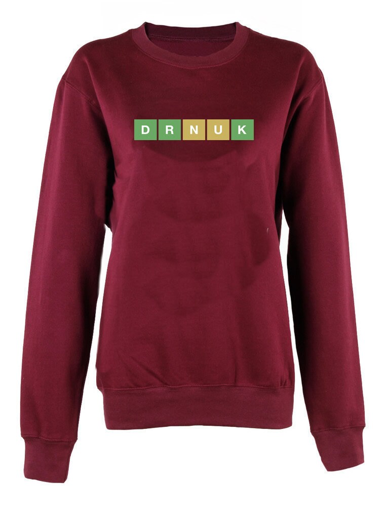 DRUNK crew neck sweatshirt unisex sweater pullover Wordle Christmas JumPer