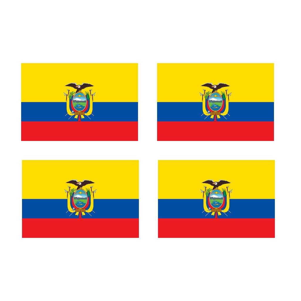 Set of 4 x Ecuador Flag Temporary Tattoo Waterproof Lasts 1 week Ecuadorian Flag