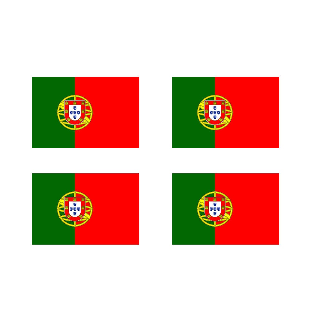Set of 4 x Portugal Flag Temporary Tattoo Waterproof Lasts 1 week Flag for country support football Portuguese Team