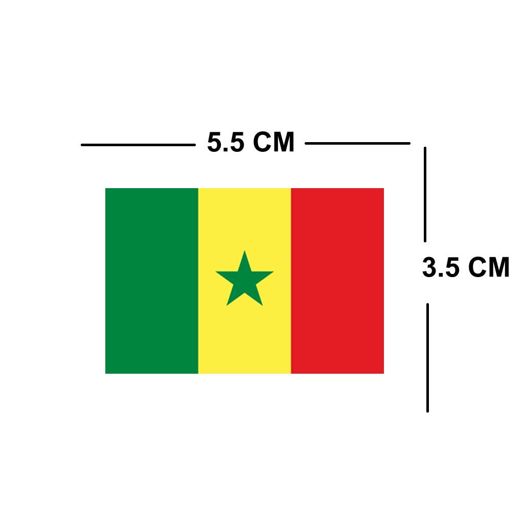 Set of 4 x Senegal Flag Temporary Tattoo Lasts 1 week Senegal Team world cup