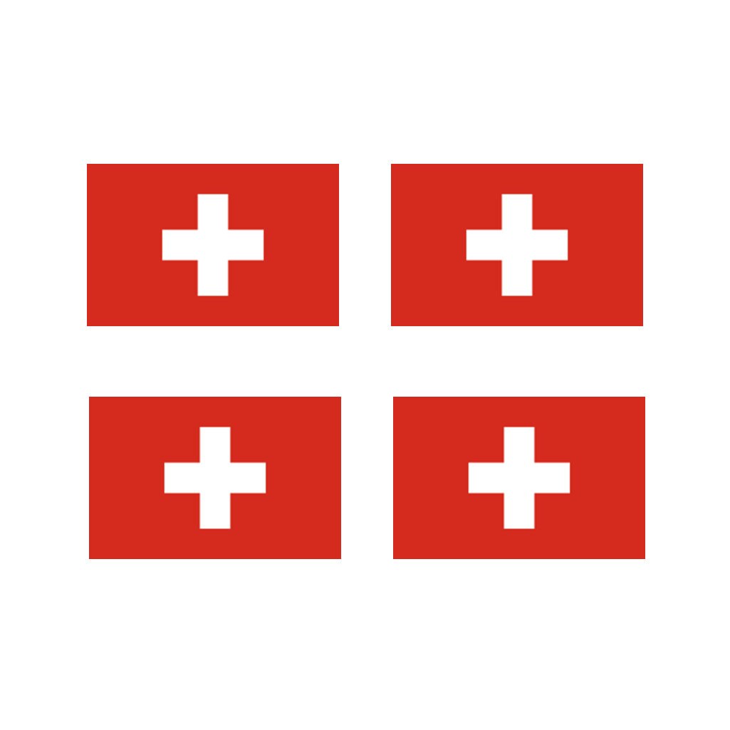 Set of 4 x Switzerland Flag Temporary Tattoo Lasts 1 week Swiss Team world cup