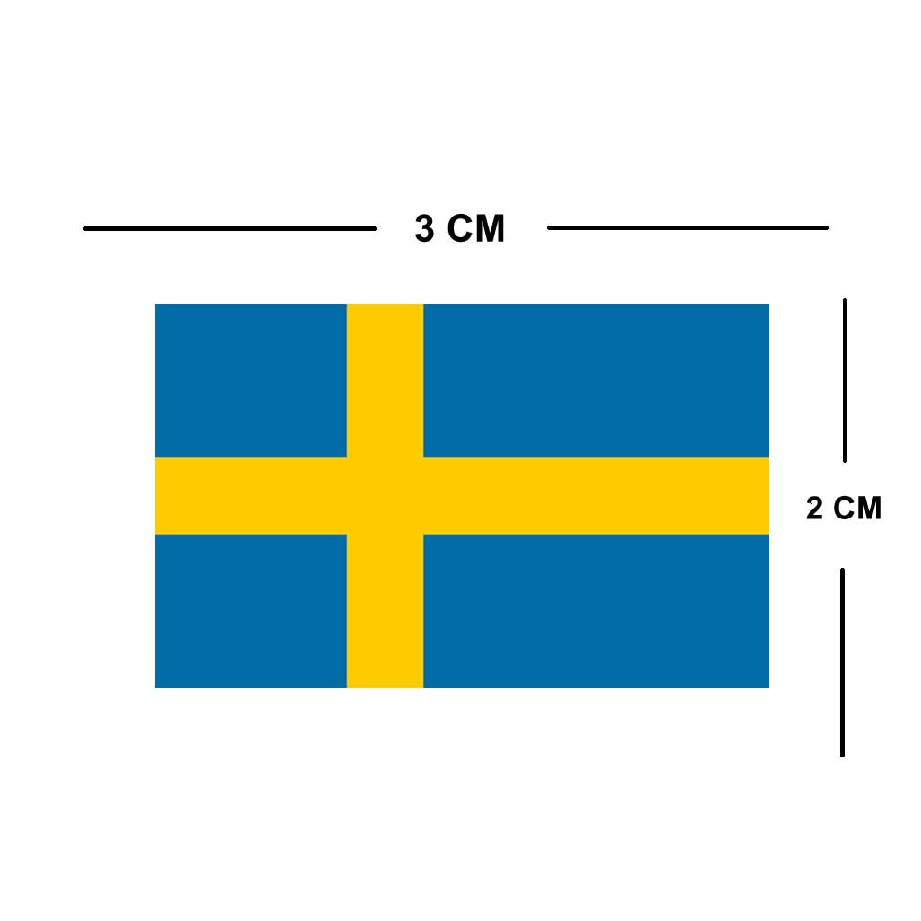 Set of 4 x Sweden Flag Iron on Screen Print Transfers for Fabrics