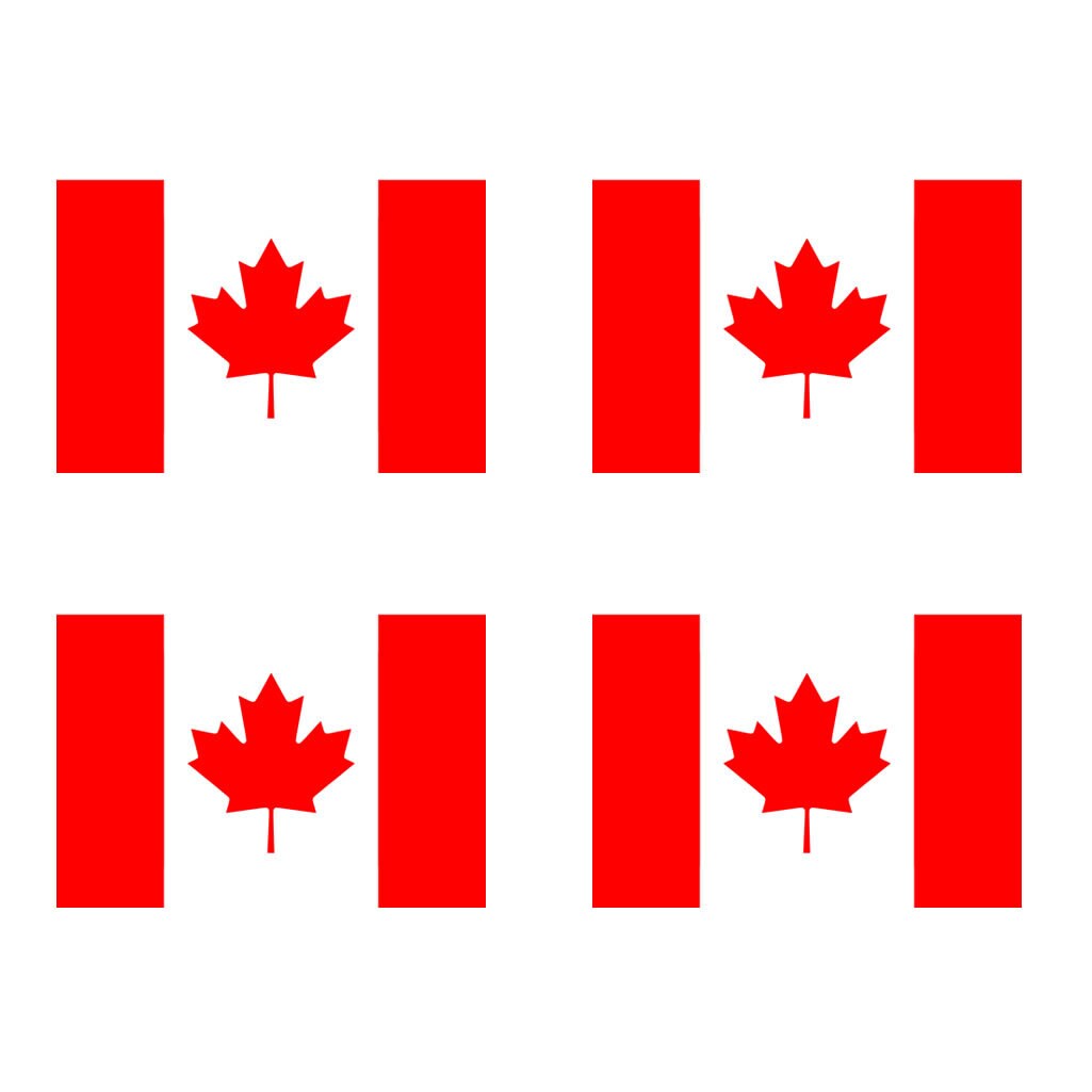 4 x Canada Flag Iron on Screen print Fabric Applique machine washable transfer Canadian Team
