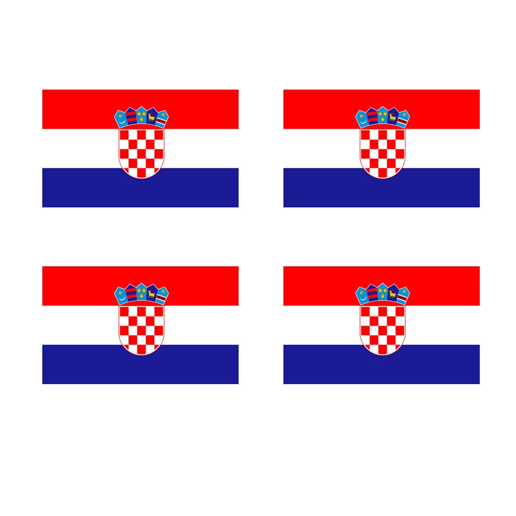 4 x Croatia Flag Iron on Screen print Fabric Applique machine washable transfer Croatian Flag