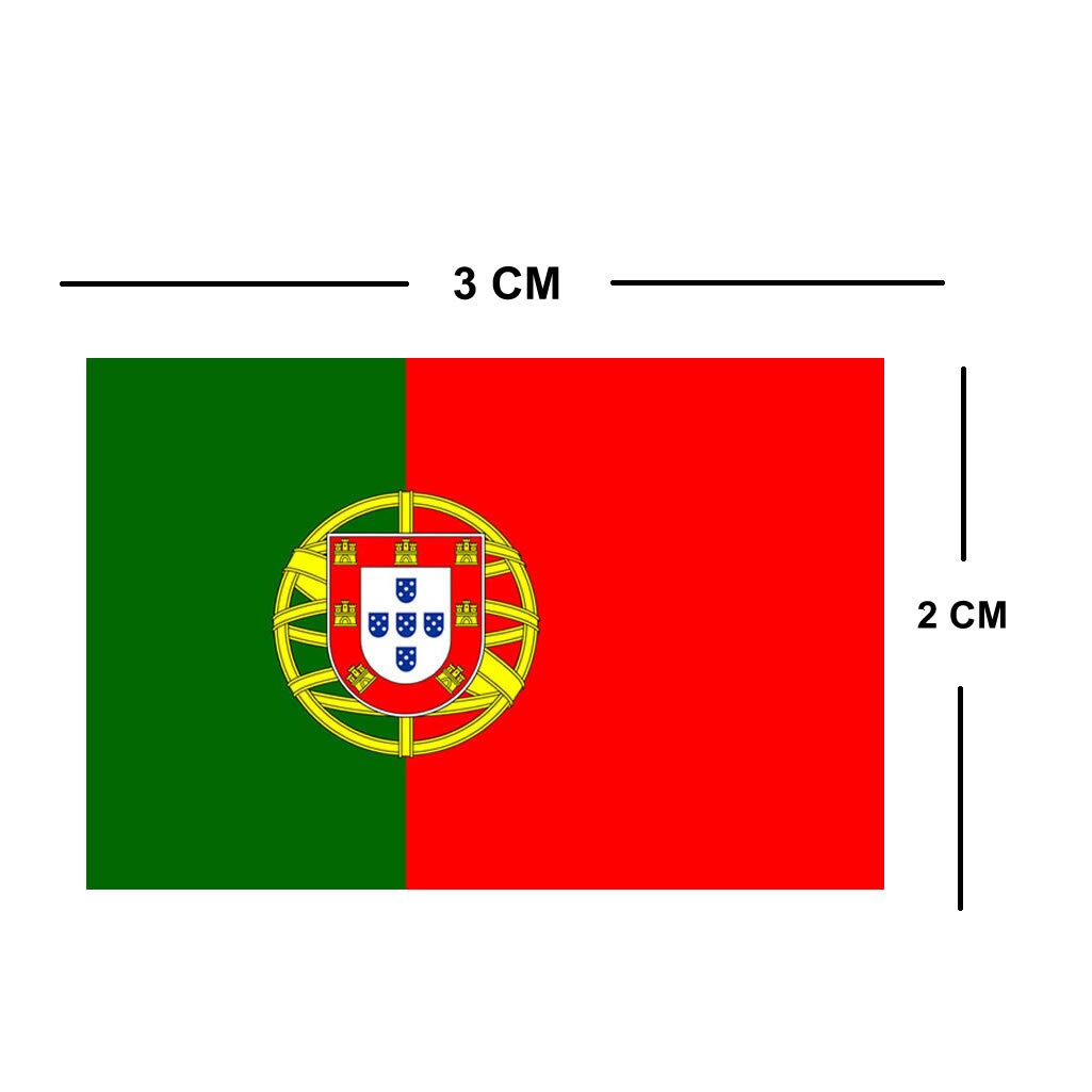 Set of 4 x Portugal Flag Iron on Screen Print Transfers for Fabrics Machine Washable Portuguese Flag patch