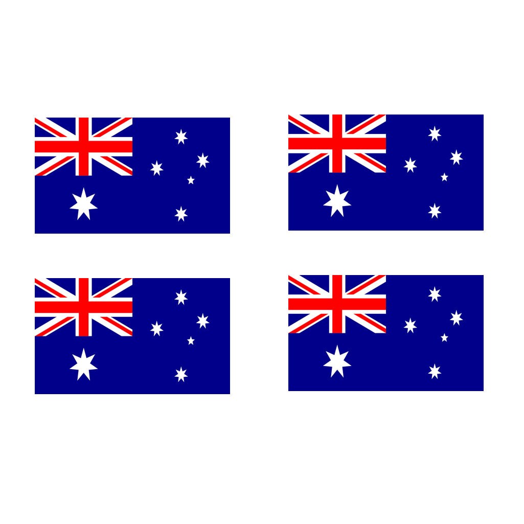 4 x Australian Flag IRON ON Screen Print Transfers for Fabrics Machine Washable Australia Flag patch