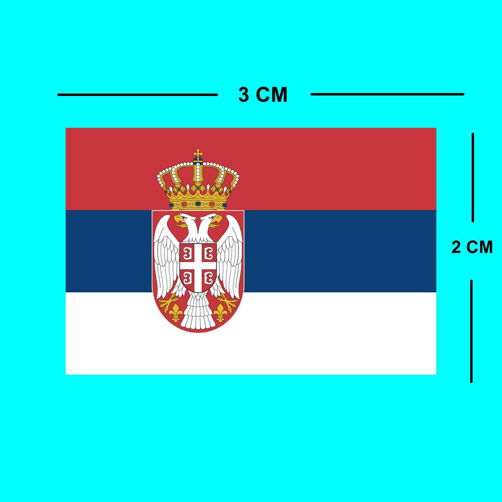 4 x Serbia Flag Iron on Screen print Fabric Applique machine washable transfer Serbian Team