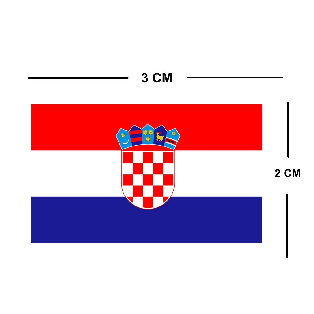 4 x Croatia Flag Iron on Screen print Fabric Applique machine washable transfer Croatian Flag