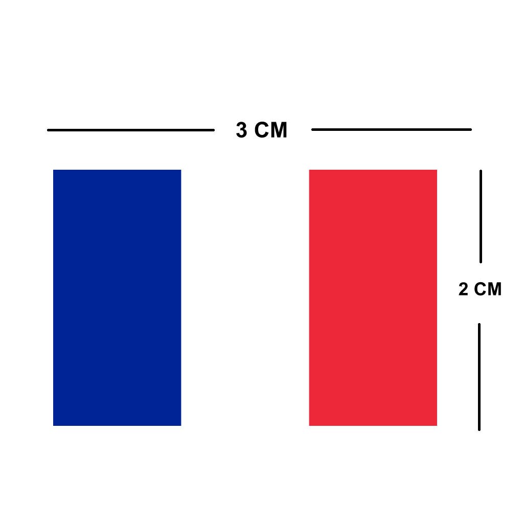 Set of 4 x France Flag Iron on Screen Print Transfers for Fabrics Machine Washable French Flag patch