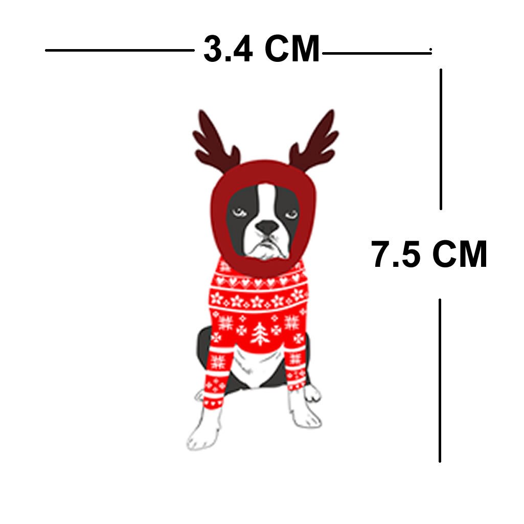 4 x Christmas Dog Iron on Screen print Fabric Applique machine washable transfer holiday