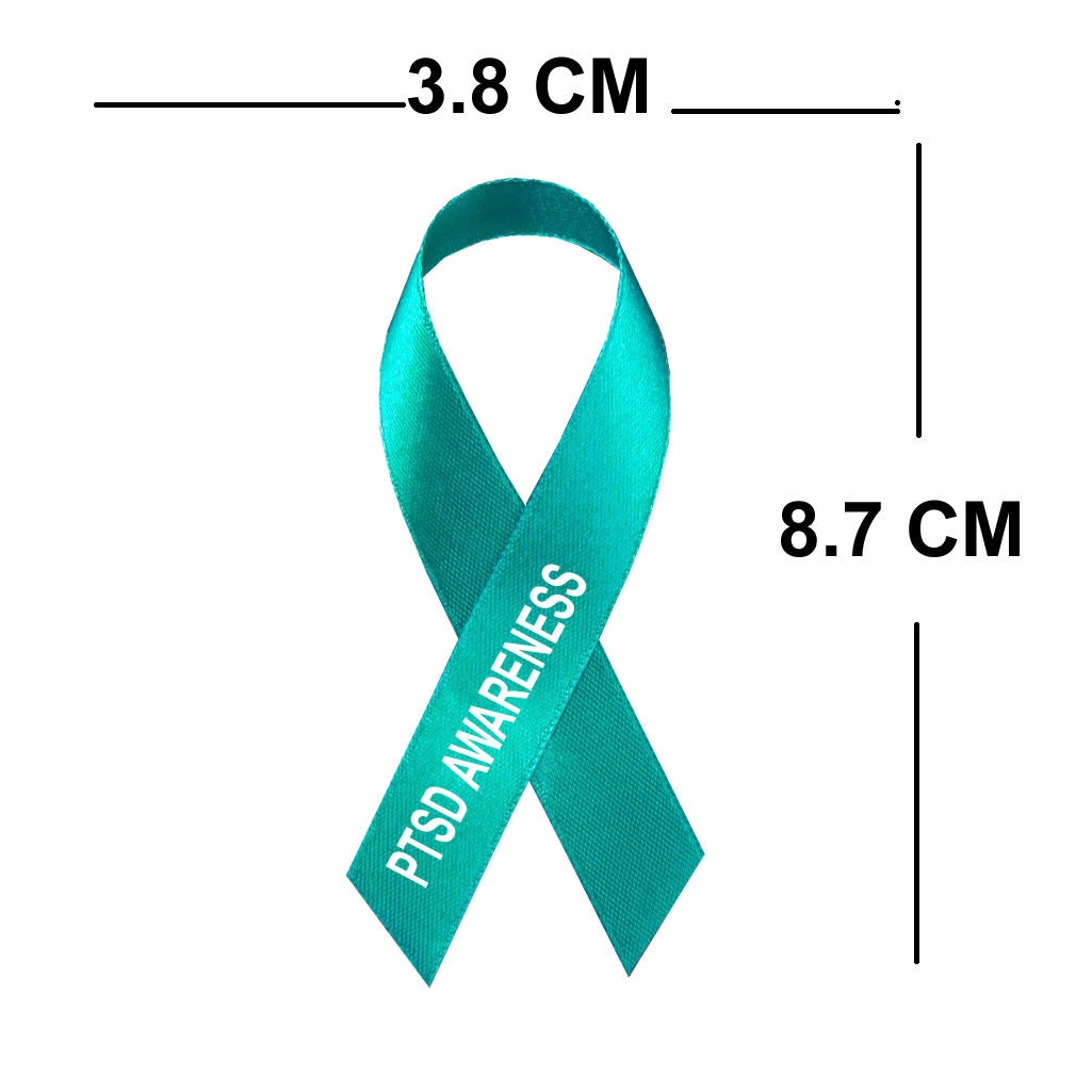PTSD Awareness Iron on Screen print transfer for fabrics Green ribbon