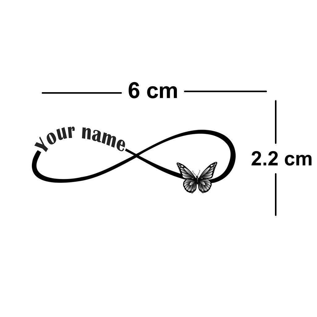 Custom / Personalized Temporary Tattoo lasts a week Wrist Ankle Forever / Eternal Love/ butterfly/ crown pink ribbon