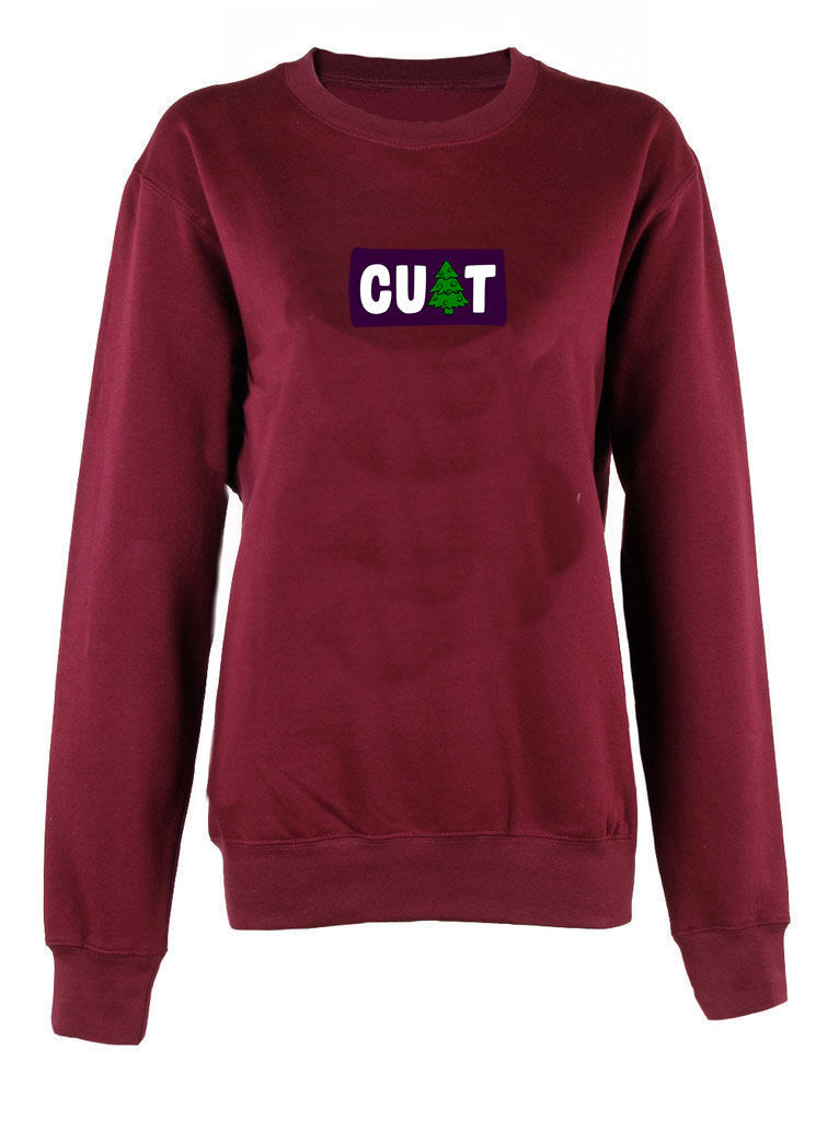 CU*T crew neck sweatshirt unisex sweater pullover Funny UGLY Christmas Jumper Cunt