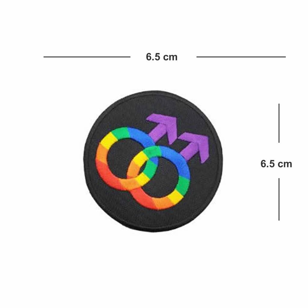 Double Mars iron on sew on embroidered patch motif LGBT gay pride