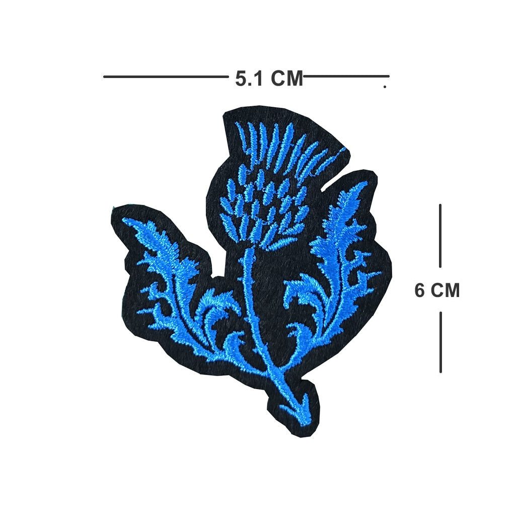 Scottish Thistle Embroidery Patch Iron on or Sew on Embroidered Motif Transfer Scotland Flower applique