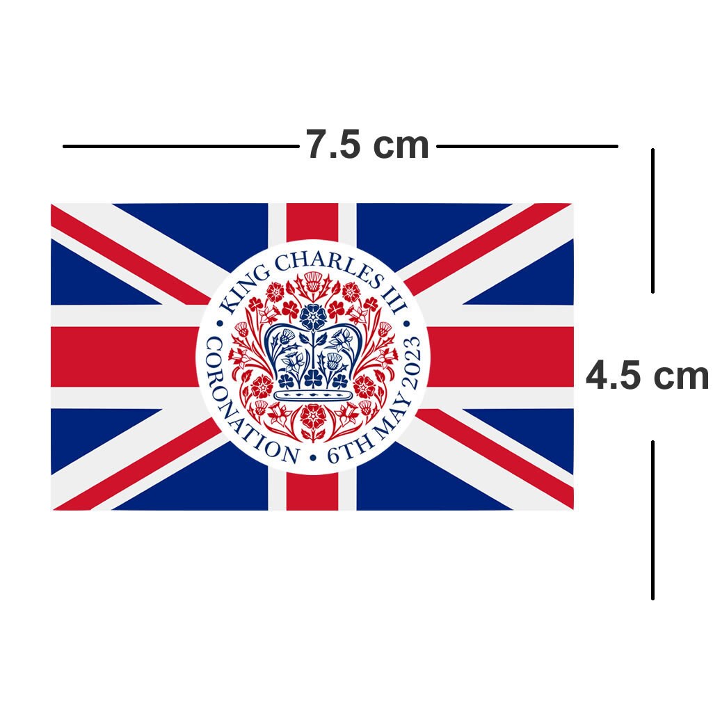 King Charles Coronation Emblem Iron on Transfers for Fabrics Union jack UK FLAG united kingdom