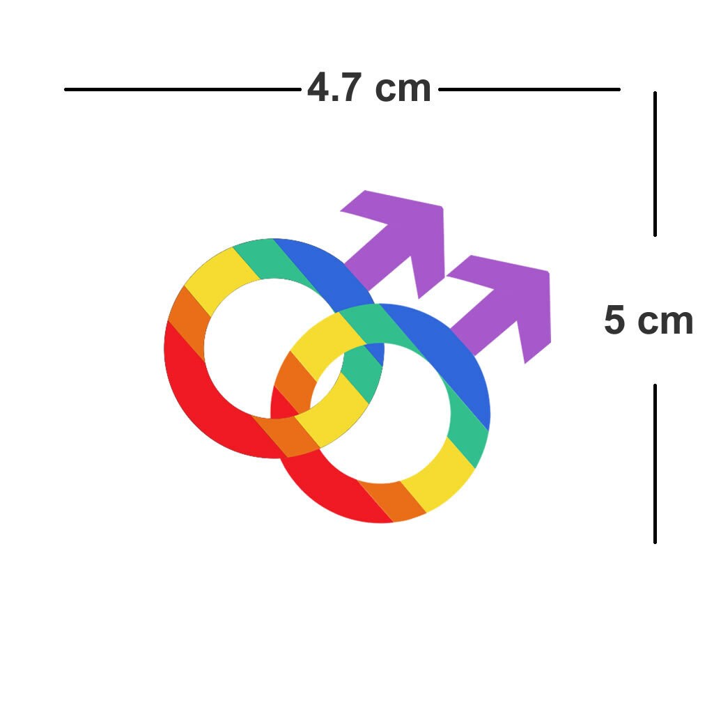 LGBT double mars Iron on screen print Transfers for Fabrics Rainbow