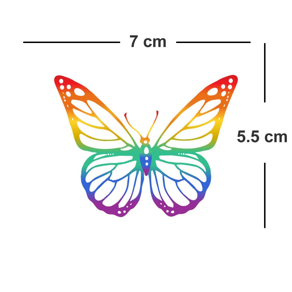 Rainbow Butterfly Iron on Transfers for Fabrics machine washable butterflies