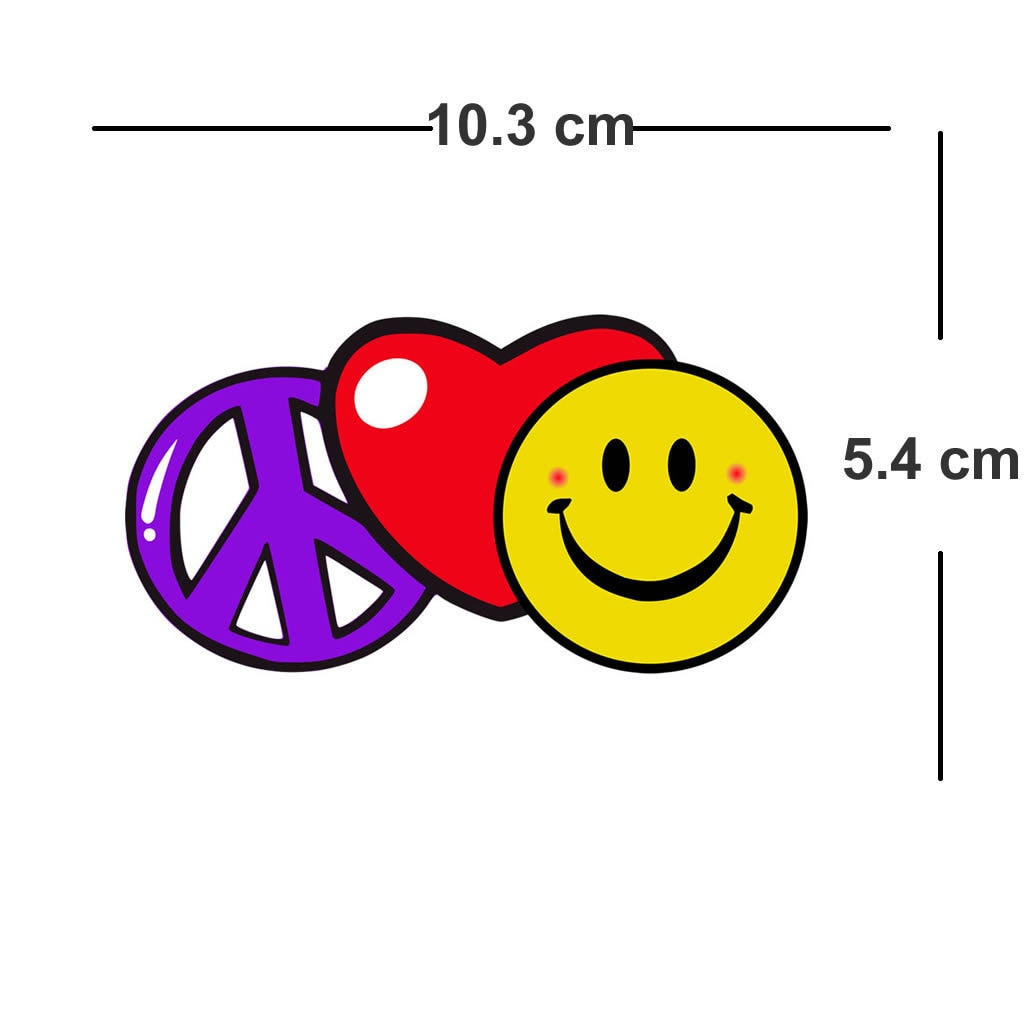 Peace love and happiness Iron on Screen Print Transfers for Fabrics hippie