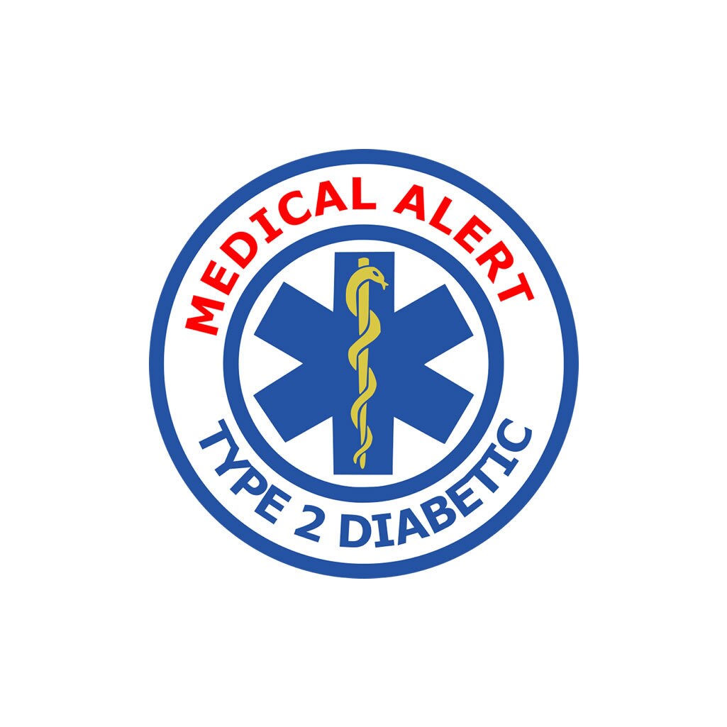 Medical Alert Type 2 diabetic Iron on Screen Print Transfers for Fabrics