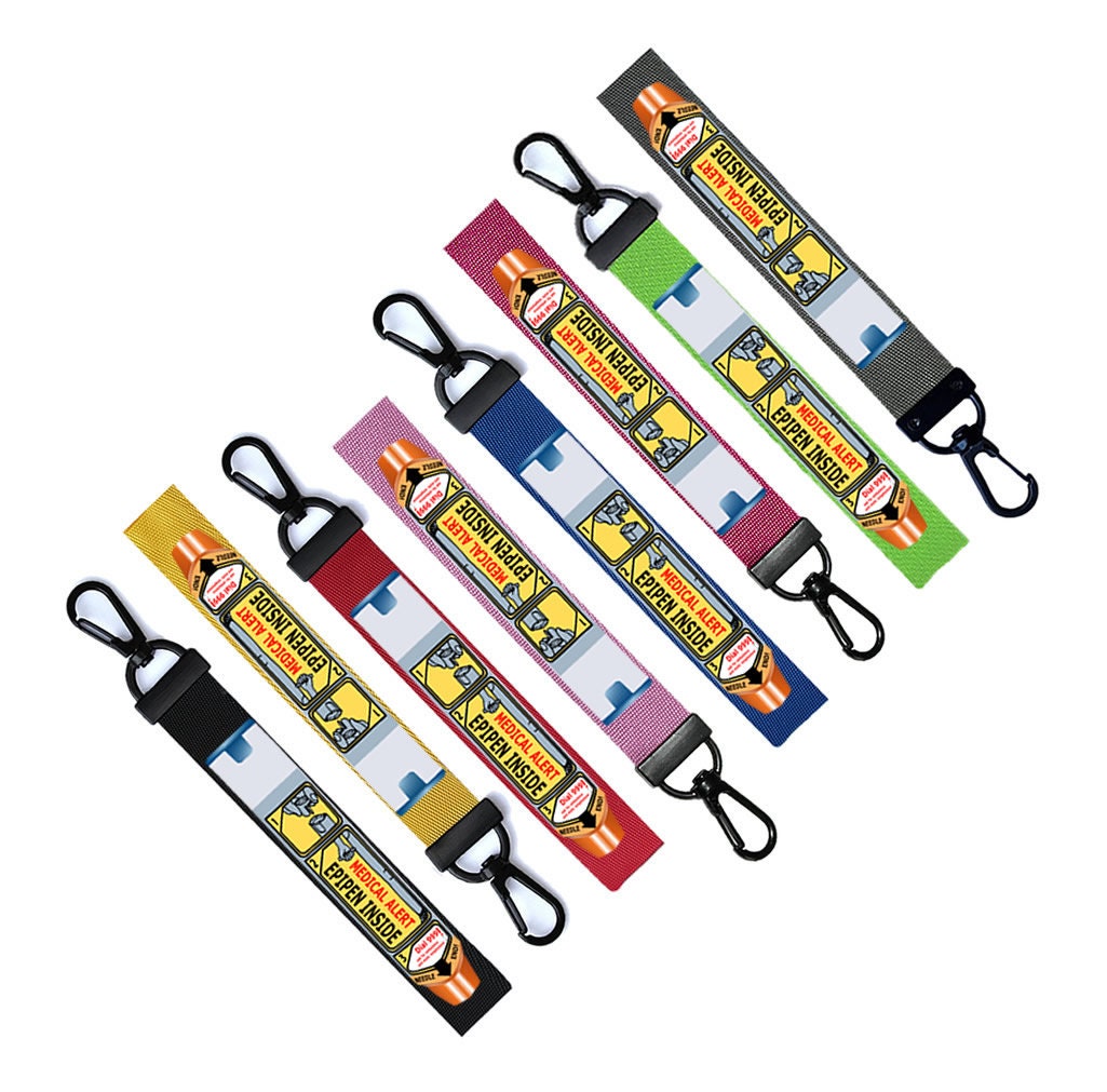 EPIPEN INSIDE Key Chain Keyring Luggage Tag EPIPEN carrier / holder