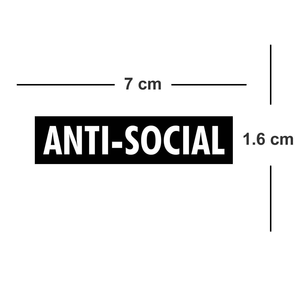2 X Anti Social Iron on screen print Transfers for Fabrics appliqué / patch