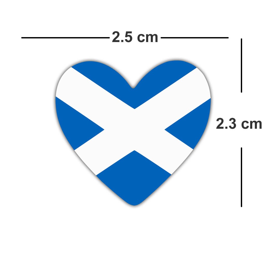 4 x Scotland Flag Heart Iron on screen print Transfers for Fabrics Scottish Flag