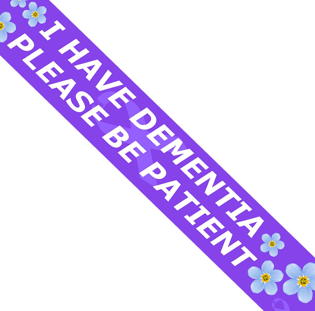 I have dementia Please be patient Key Chain Keyring Luggage Tag Alzheimer's dementia awareness