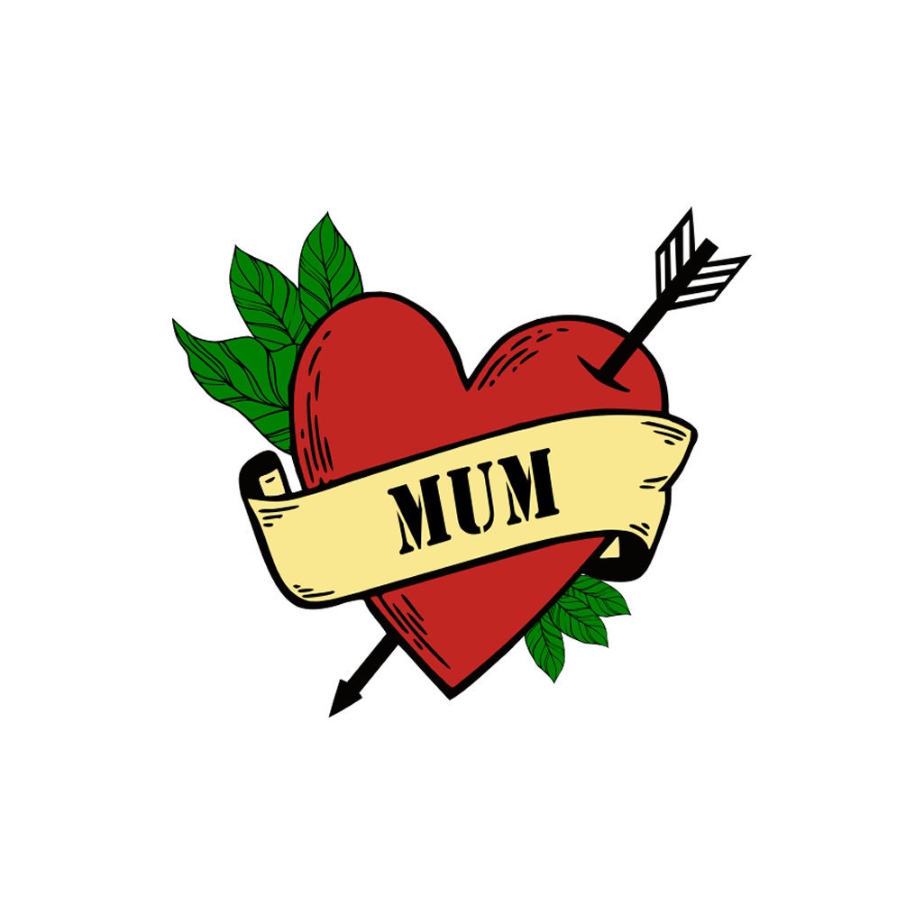 Mum Temporary Tattoo neck face mother's day hand body art love mum