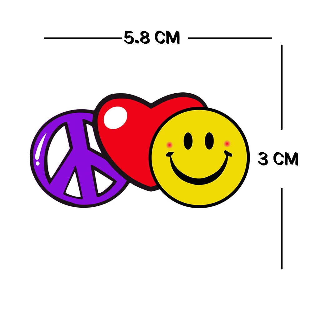 Peace love and happiness Temporary Tattoo Lasts 1 week hippie harmony