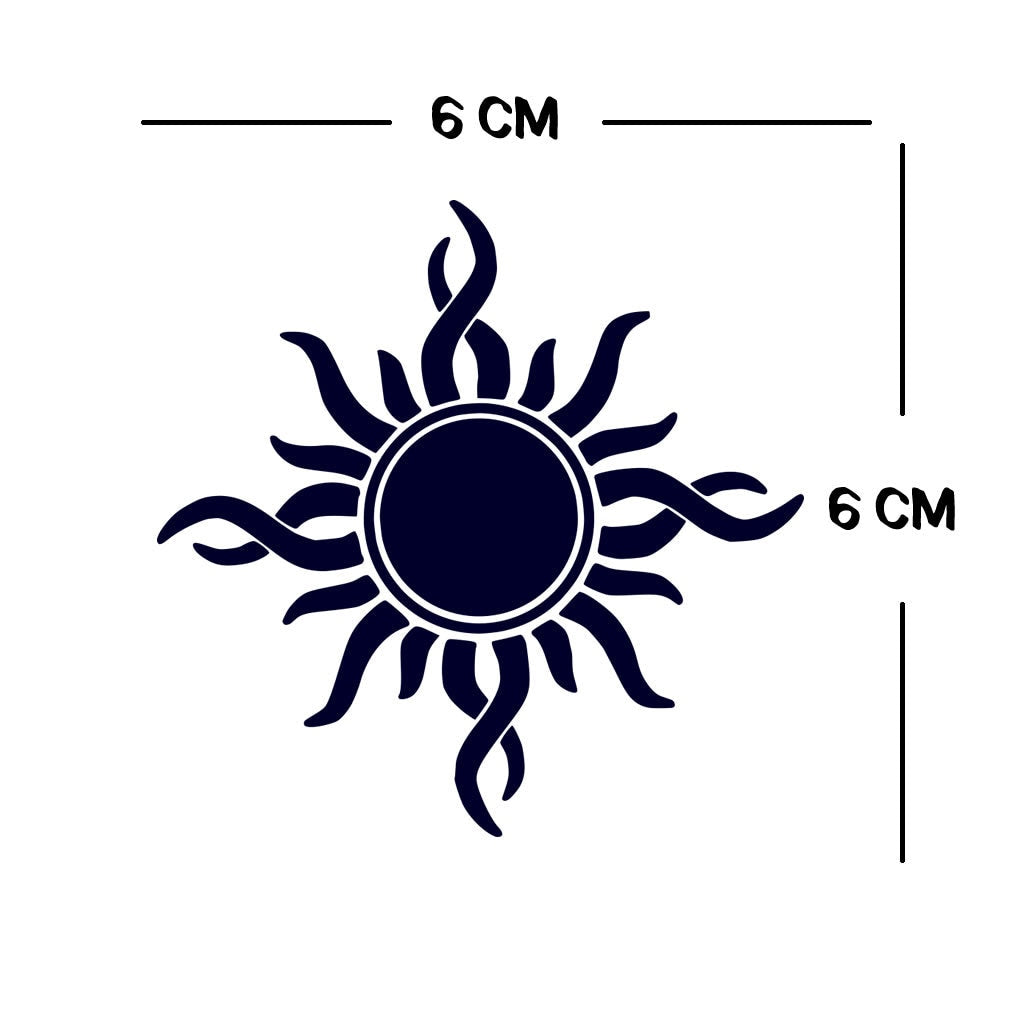 2 X Sun Temporary Tattoo Lasts 1 week Hippie