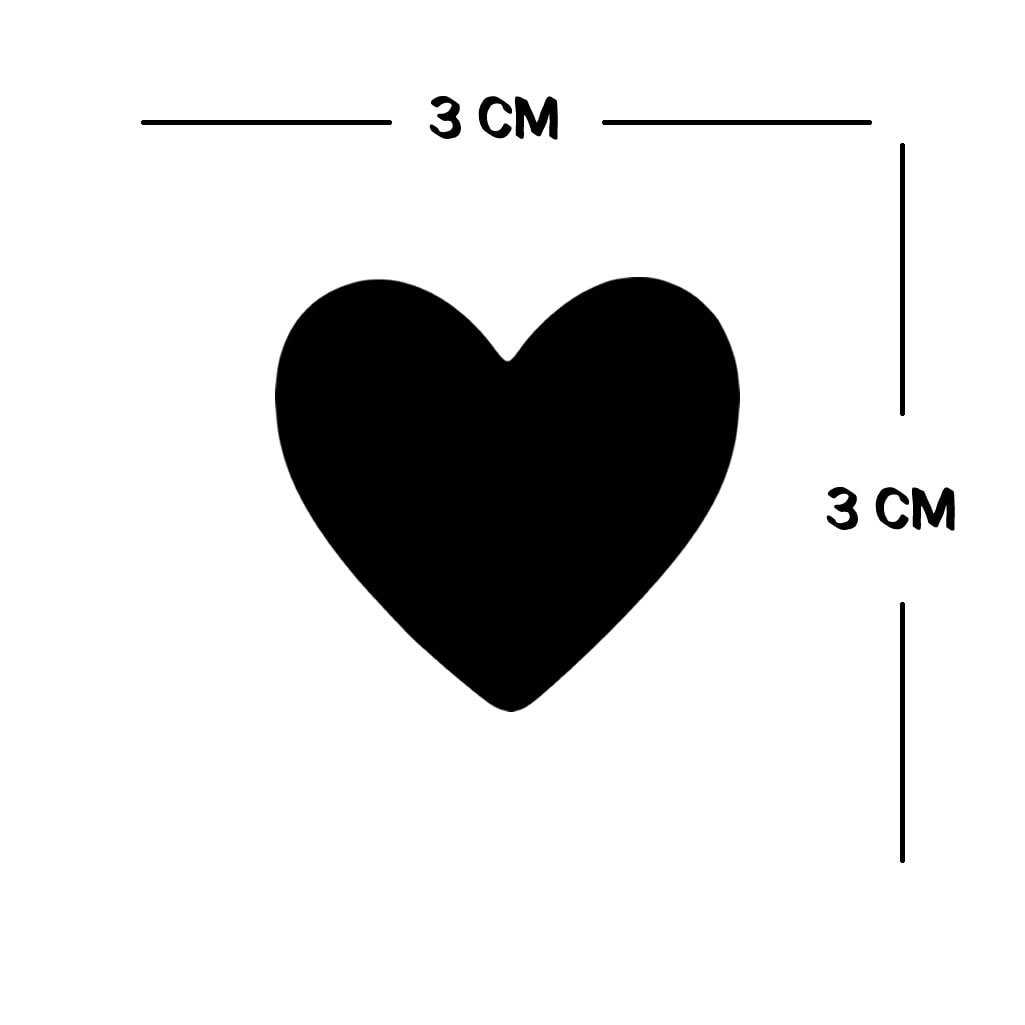 2 X Black Heart Temporary Tattoo Lasts 1 week love valentine