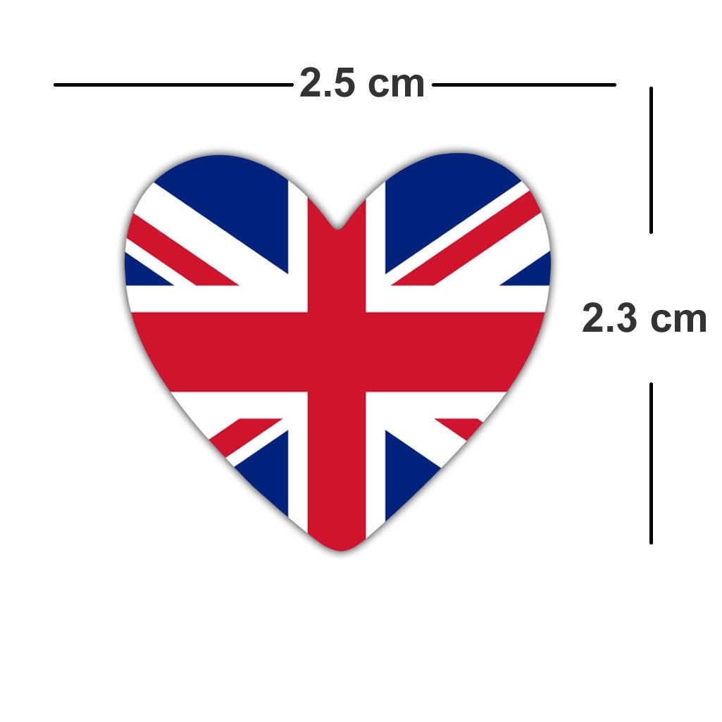 8 X UK Iron on Transfers for Fabrics Union jack united kingdom flag heart UK map