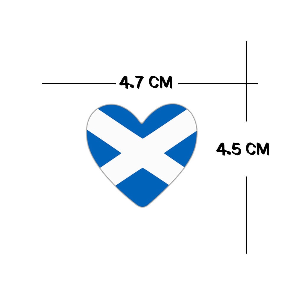 Set of 2 X Scotland HEART Temporary Tattoo Waterproof Lasts 1 week Scottish Flag for country support six nations, rugby, football, cricket
