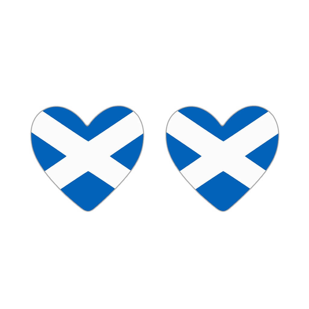 Set of 2 X Scotland HEART Temporary Tattoo Waterproof Lasts 1 week Scottish Flag for country support six nations, rugby, football, cricket