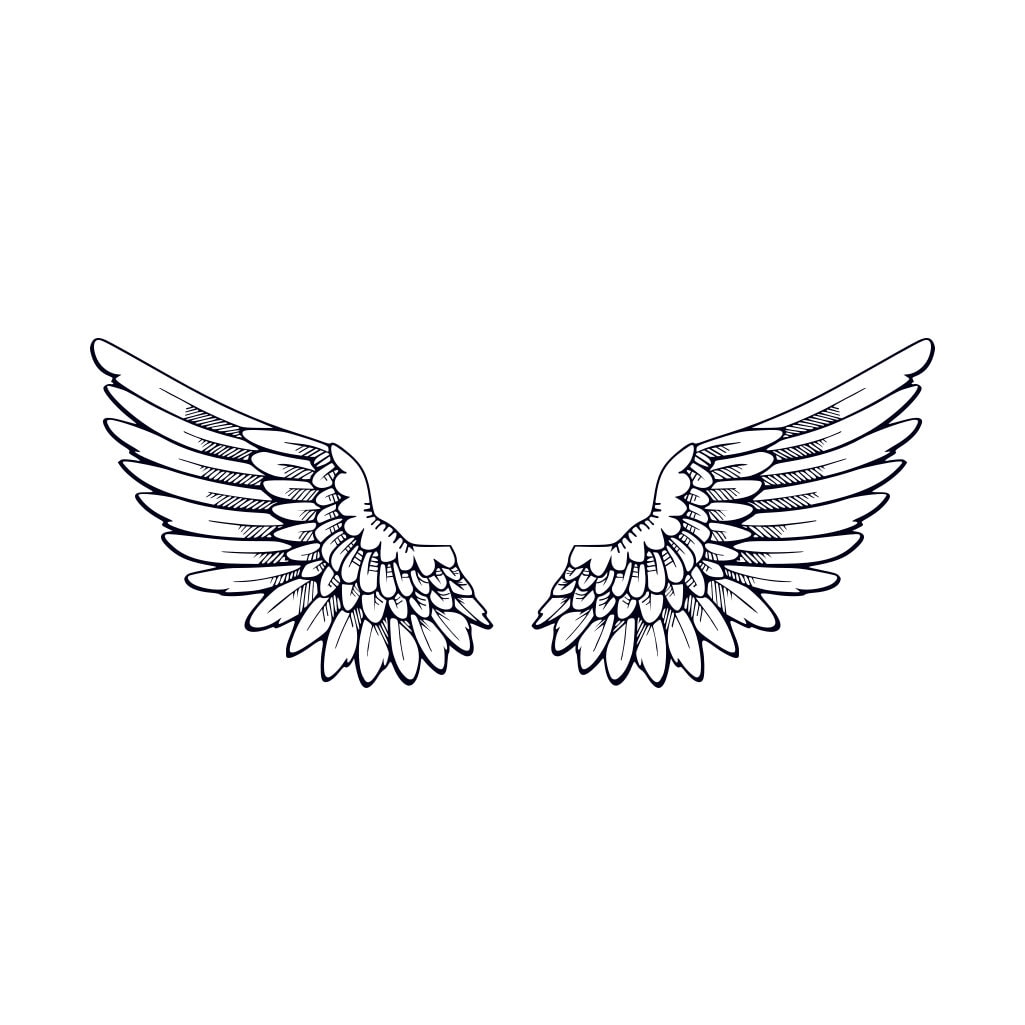 Set of 2 x Bird wings Temporary Tattoo neck face feather body art