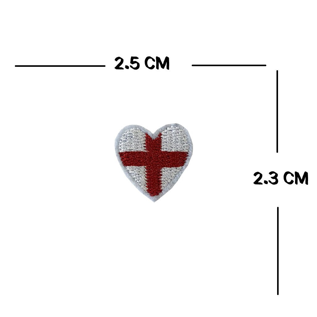 Set of 5 England Embroidery Patch Iron on or Sew on Embroidered Motif Transfer English Flag heart Rose Team Crest