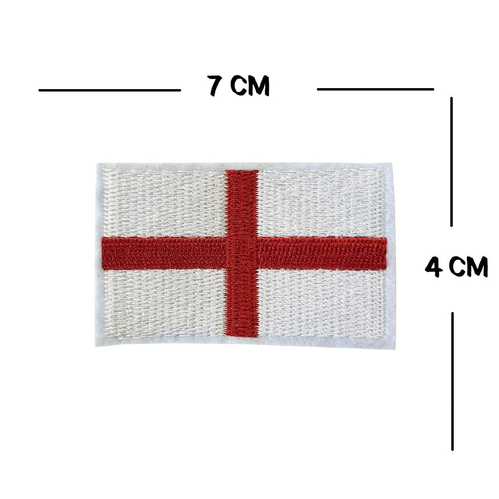 Set of 5 England Embroidery Patch Iron on or Sew on Embroidered Motif Transfer English Flag heart Rose Team Crest