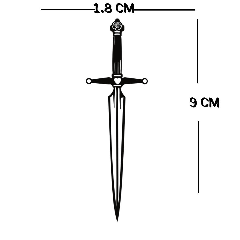 2 x Dagger Semi Permanent Tattoo Waterproof Lasts 1 - 2 weeks knife sword