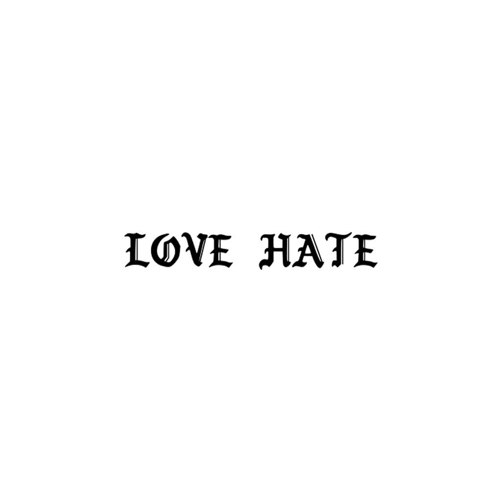 LOVE HATE finger Semi Permanent Tattoo Waterproof Lasts 1 - 2 weeks