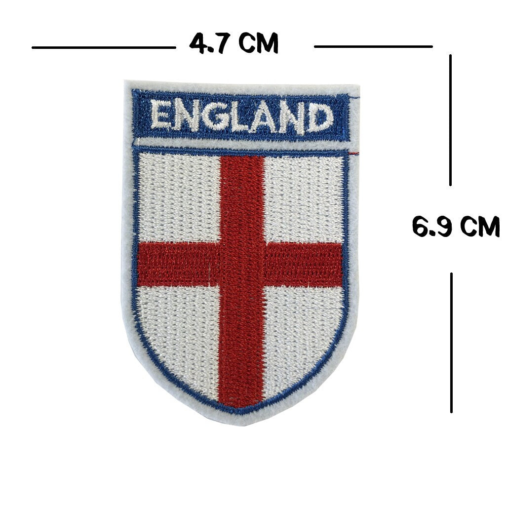 Set of 5 England Embroidery Patch Iron on or Sew on Embroidered Motif Transfer English Flag heart Rose Team Crest