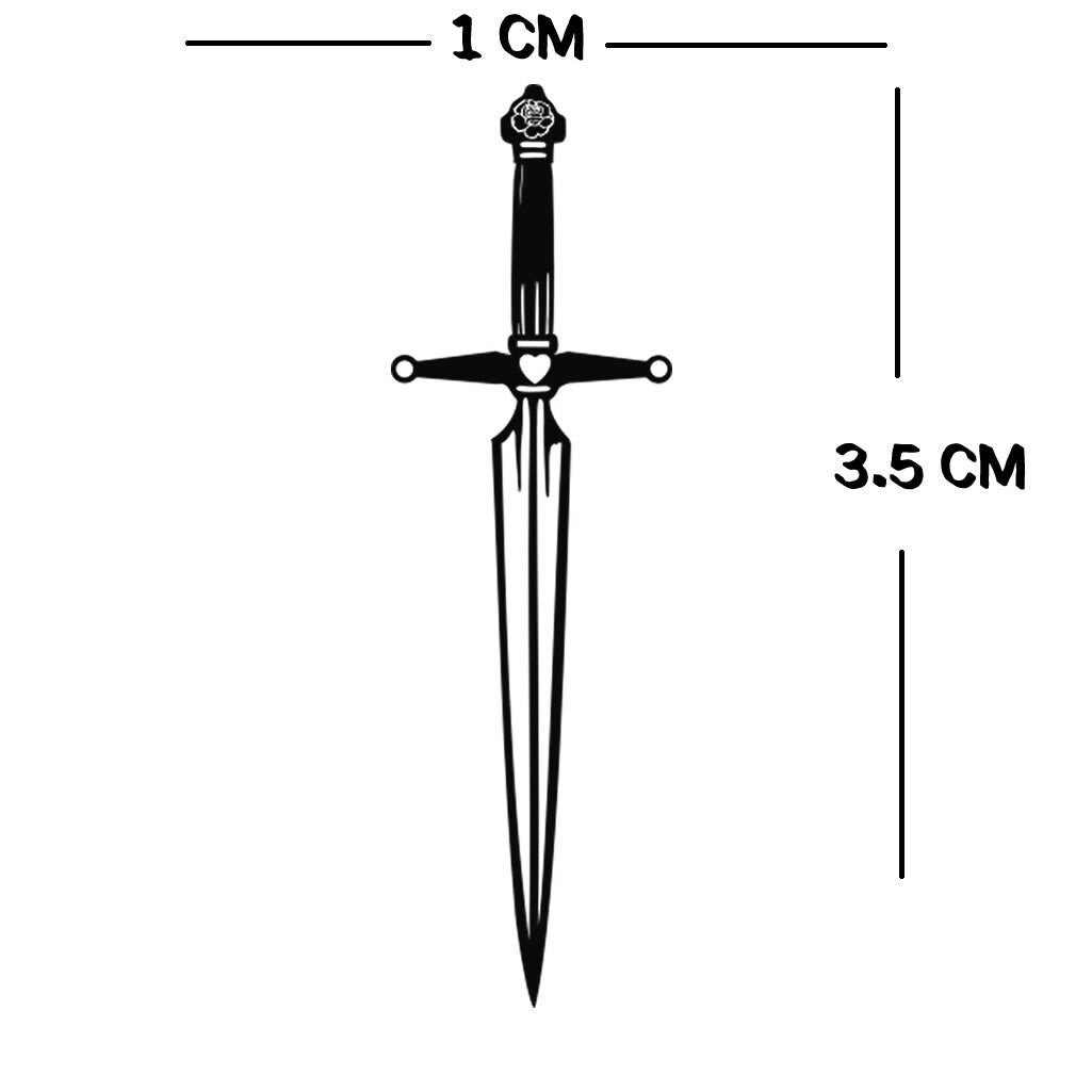 2 x Dagger Semi Permanent Tattoo Waterproof Lasts 1 - 2 weeks knife sword