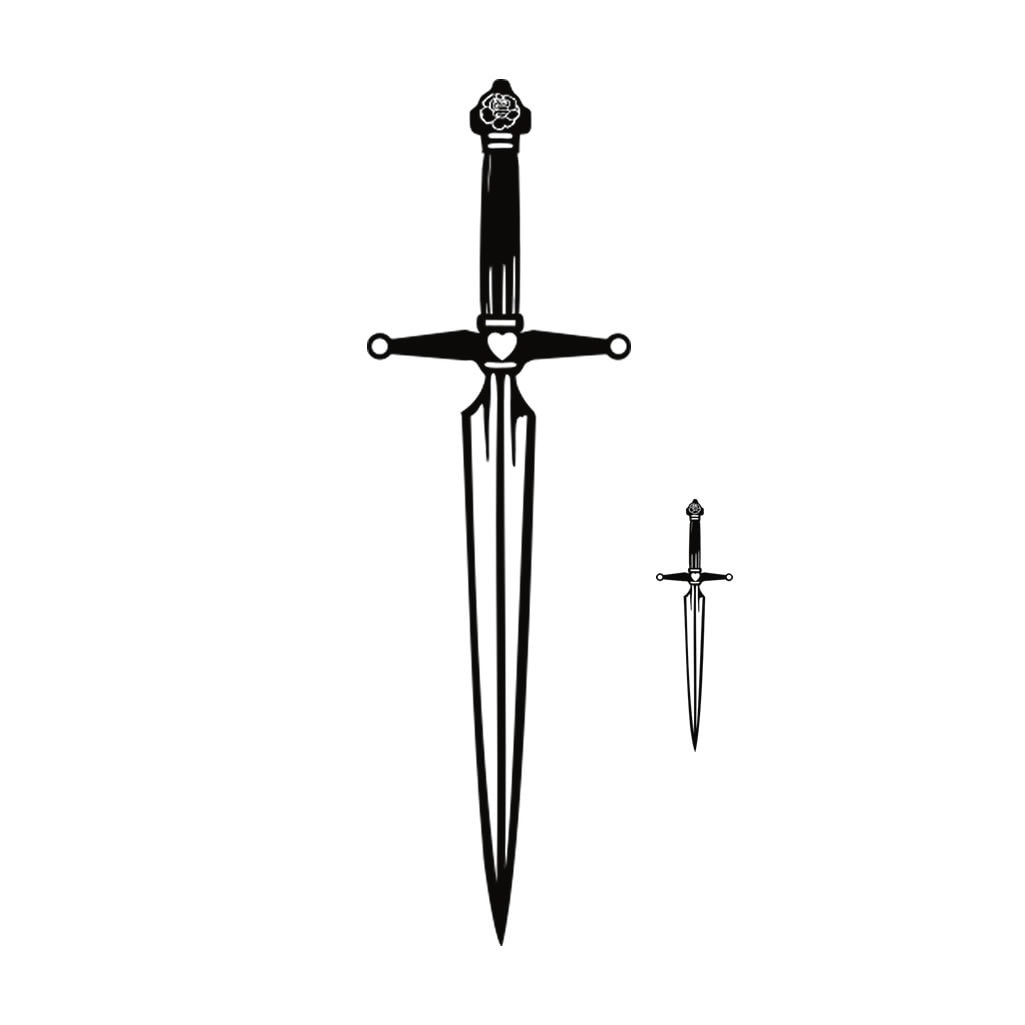 2 x Dagger Semi Permanent Tattoo Waterproof Lasts 1 - 2 weeks knife sword