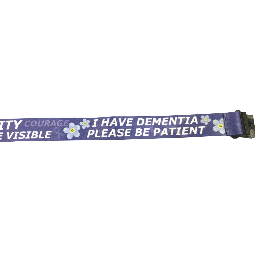 I have Dementia printed Lanyard - neck strap, ID holder Forget me not hidden Disability please be patient