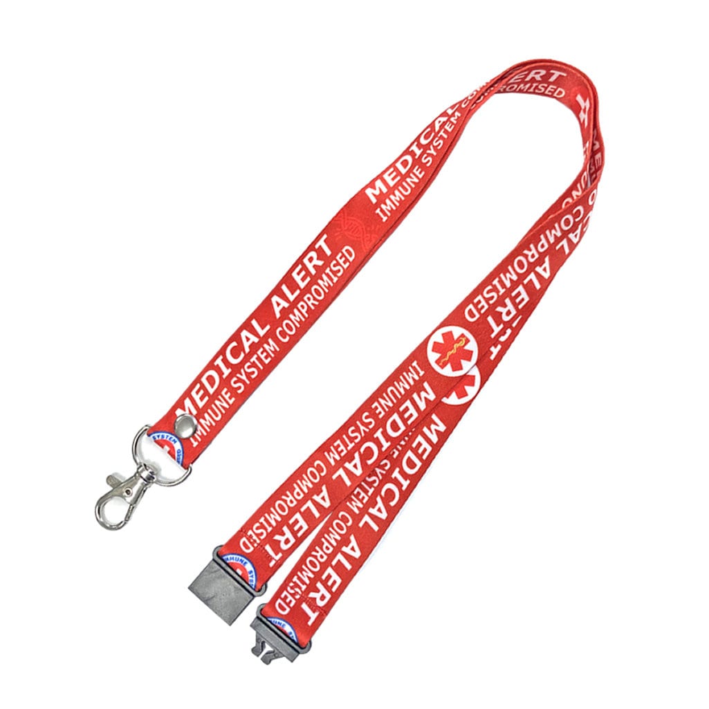 Immune System compromised Medical Alert printed Lanyard - neck strap