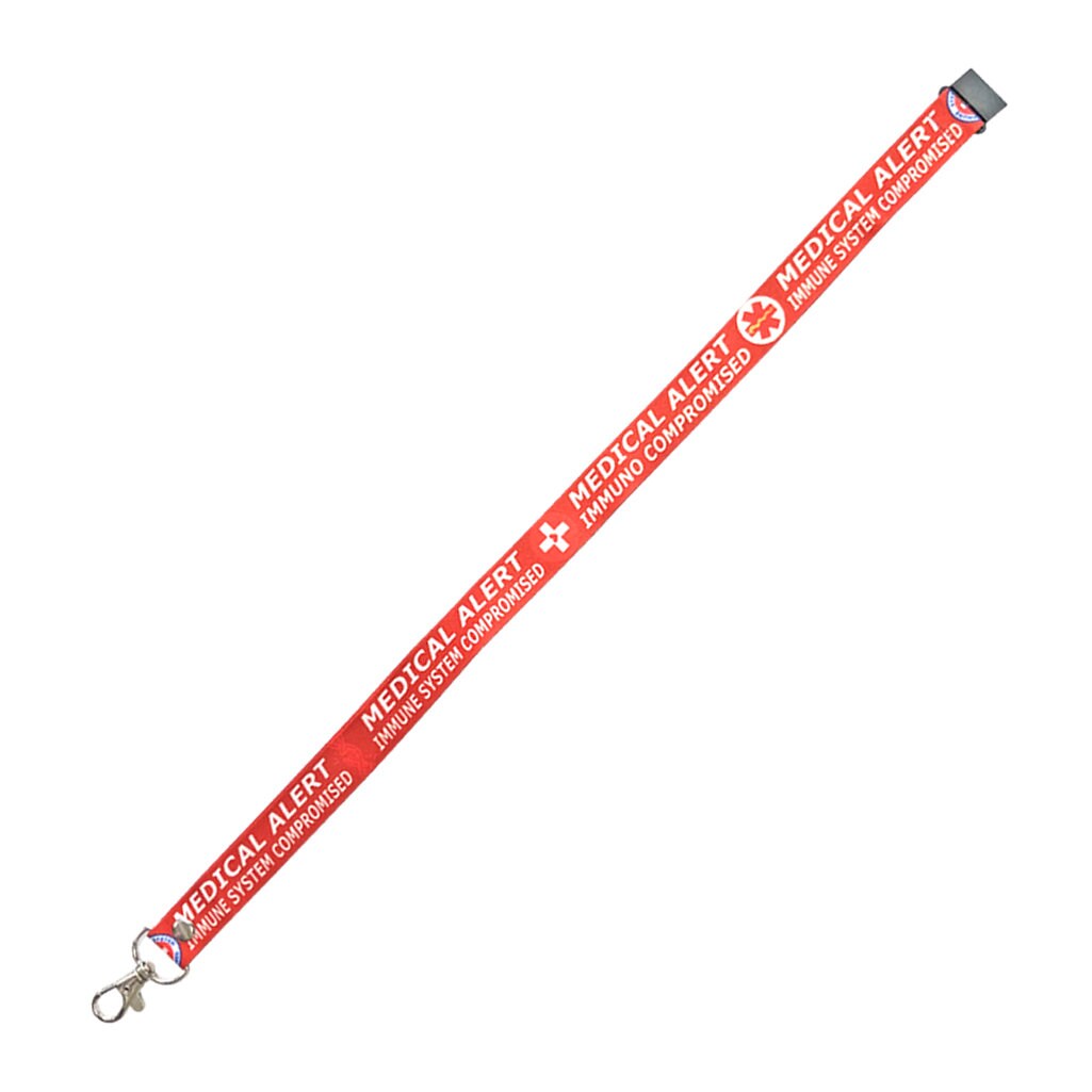 Immune System compromised Medical Alert printed Lanyard - neck strap