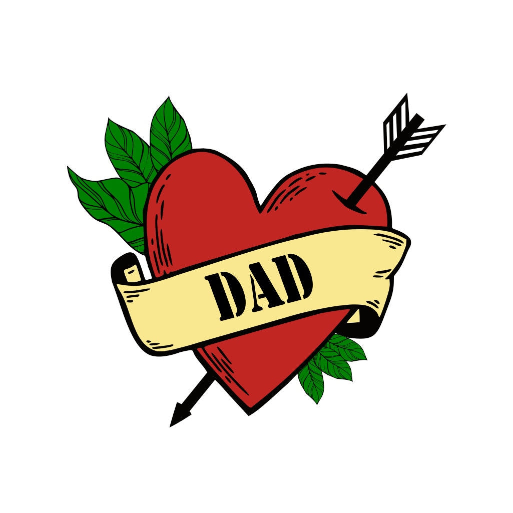 Dad Heart Temporary Tattoo daddy love Father's day gift Father