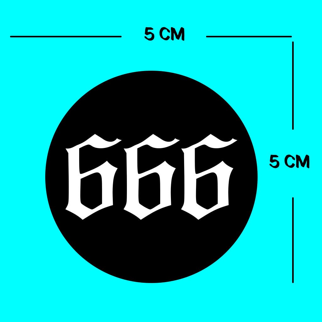 666 number of the beast iron on transfer for fabrics Gothic symbol