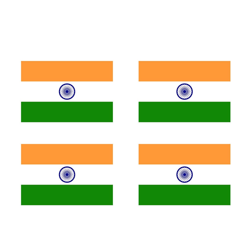 4 X India Flag Temporary Tattoo Lasts 1 week Indian Flag Hindustan